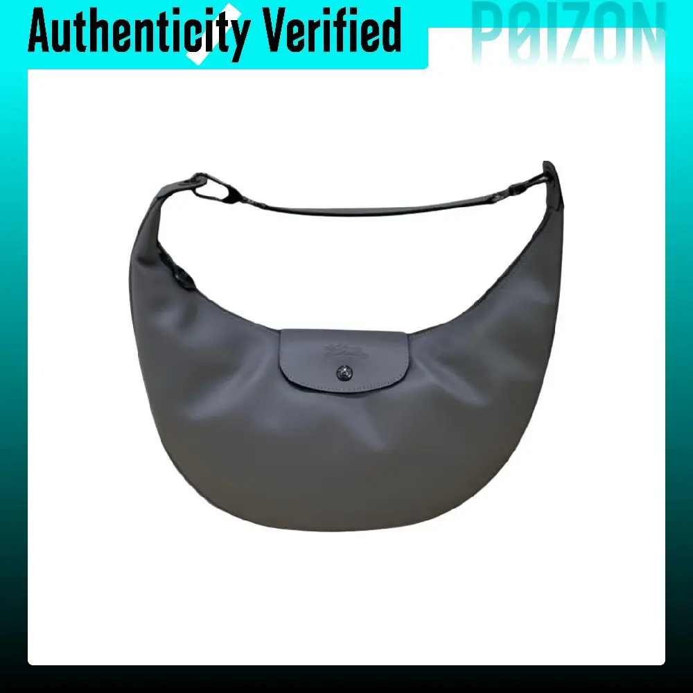 LONGCHAMP Le Pliage Xtra Cow Leather Crescent Bag Shoulder Bag Large Women's Streptopelia Gray 10338987P55