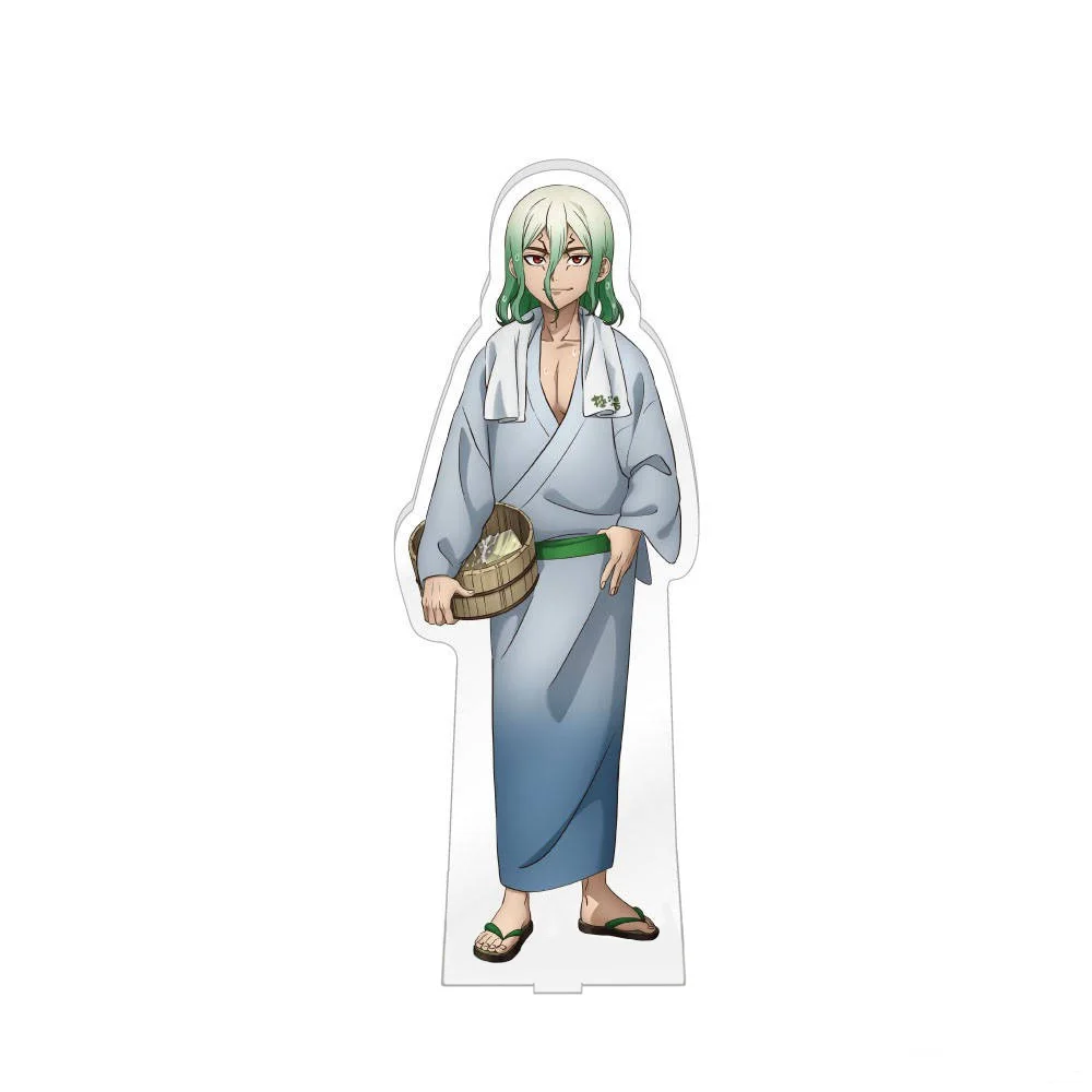 Anime Store Dr. Stone Ukyo Saionji Gen Asagiri Tsukasa Shishio Onsen Ver Akrylowy stojak na biurko Dekoracja Fani Urok Prezenty Około 15 cm