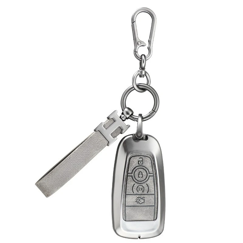Premium Zinc Alloy Key Cover Case for Ford Escort/Focus/EcoSport/Mondeo/Kuga/Edge/Fiesta/Evos - Protective Key Fob Shell