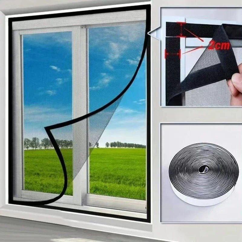Protable Customizable Size Window Screen Anti-mosquito Window Net mosquito Mesh Summer insect proof door mosquitonet for windows