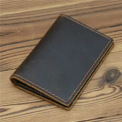 Personalized Genuine Leather Credit Card Holder wallet minimalist id Badge Credential holder 100% Cow Leather Card Holders