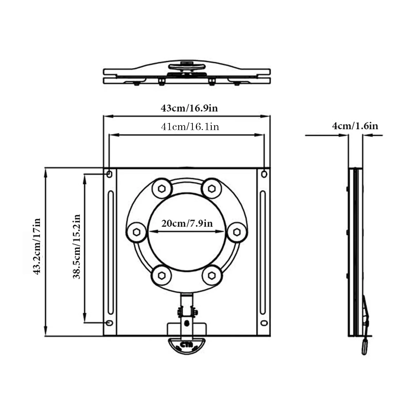Drehbare Autositzbasis, robuste Stahlplatte, drehbare Autositzbasis, 200 kg Tragfähigkeit, Hocker, Schwenkplatte, Ersatz – Detail 2