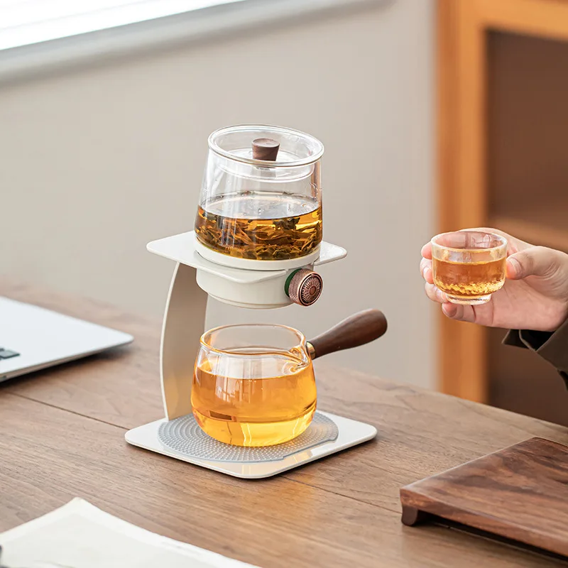 

Zml automatic tea set filter rack integrated glass tea sharing cup
