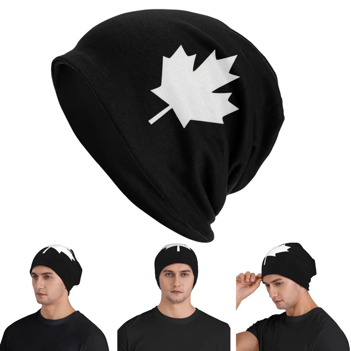

Canada Flag Skullies Beanies Hats Warm Autumn Winter Outdoor Cap Knitted Bonnet Caps for Unisex Adult