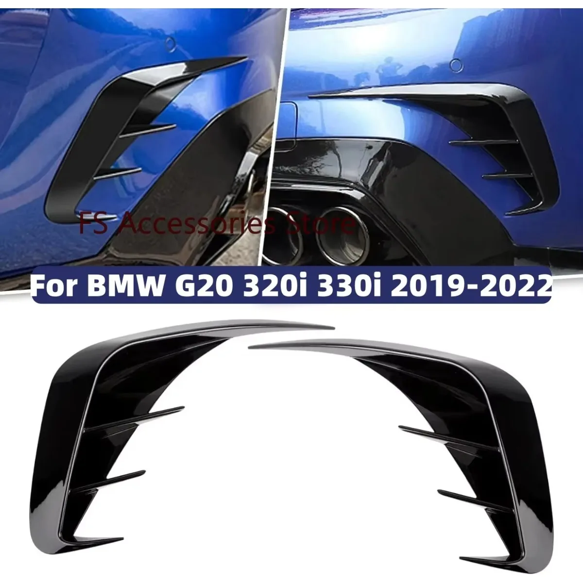 

Car Rear Bumper Lip Spoiler For BMW 3 Series G20 M-Sport 320e 318i 320i 325i 330i 340i 2019-2022 G20 Air Vent Outlet Cover Trim
