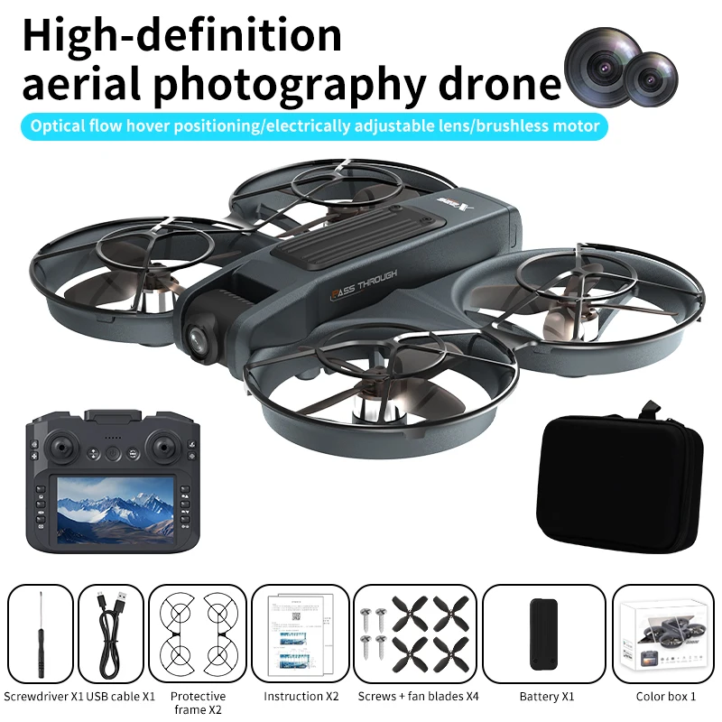 Nieuwste Hot Sales Drone VR ProfessionalHD Camera Borstelloze Motor Optische Stroom Positionering Mini Drone Kid Gratis Geschenken VR Glas