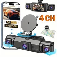 Car Dash Cam 4 Channel Driving Camera with WiFi GPS 1080P Front Left Right Rear Night Vision Loop Recording 24H Parking Monitor