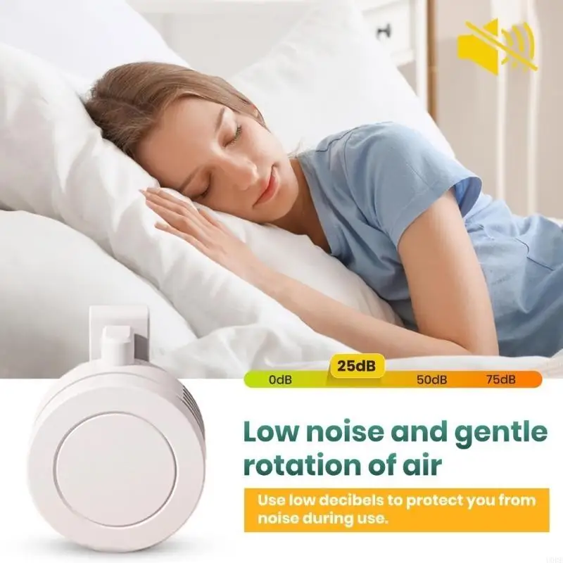 مشبك مروحة صغير محمول وهادئ بدون شفرات، مشبك تبريد صغير على المروحة، قابل للتعديل 3 سرعات، مروحة خصر للسفر في الهواء الطلق #5