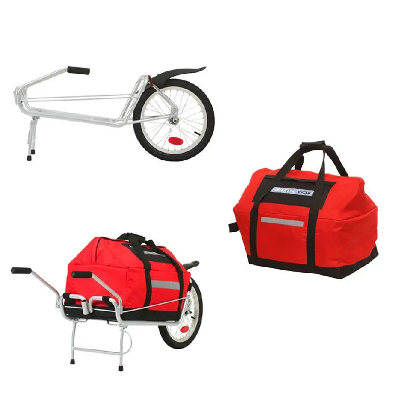 2 in 1 Bicycle Trailer With Bag, 16inch Single Air Wheel Mountain Bike Carriage Can Load 66LB