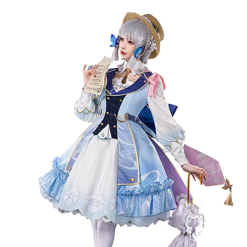 Flower Time Letter Cos Kamisato Ayaka Costume Popular Game Genshin Impact Female for Cosplay Flower Lolita dress C