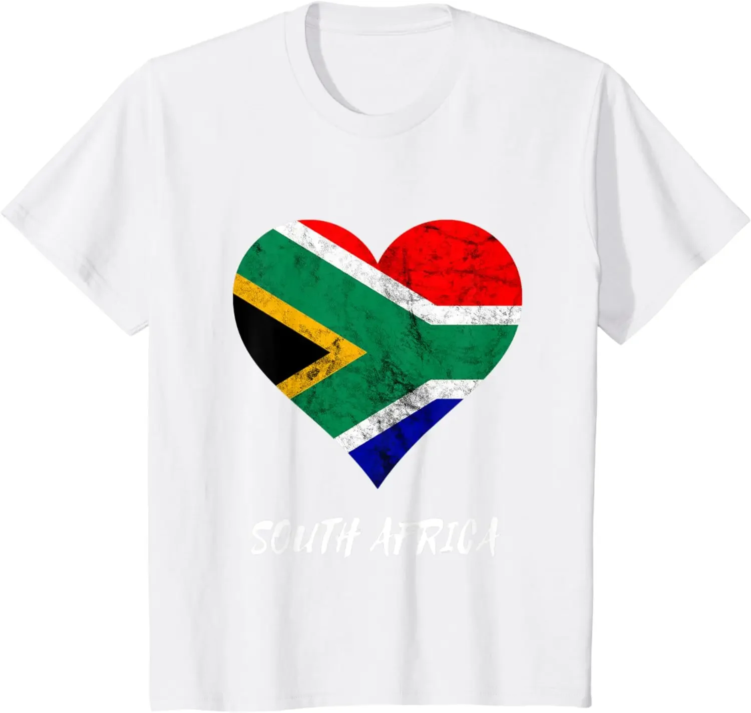 South Africa Heart South African Flag Safari South African T-Shirt Men's Cotton Casual T-shirts fans tops casuales