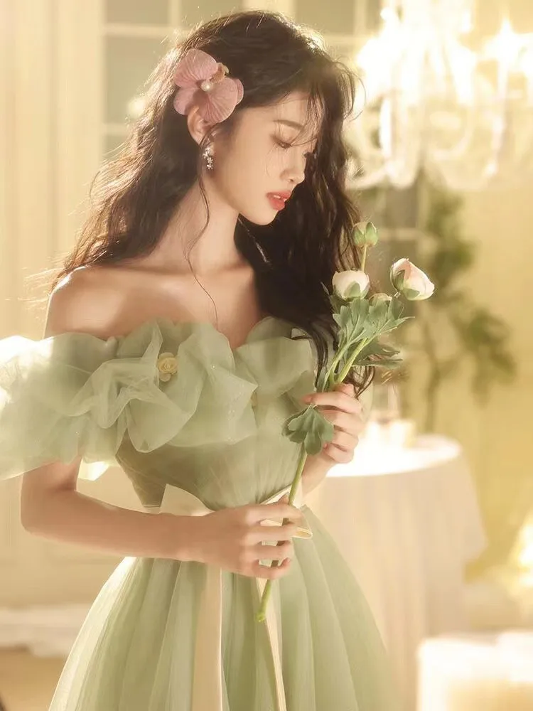 

Princ Sle Dry een Evening Gown Women's Engagement Fairy T Skirt Host Student Adult Ceremony Spring Performance