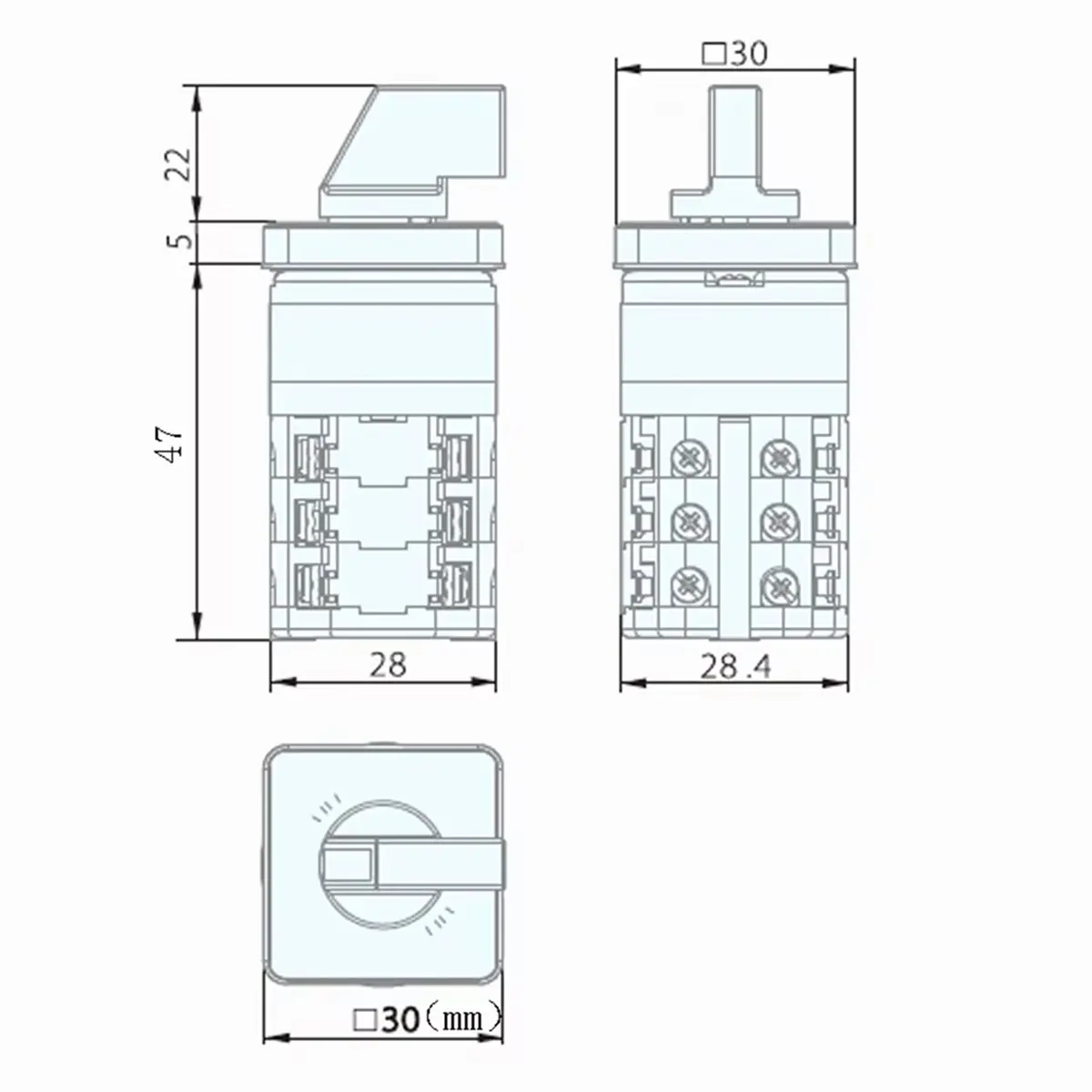 ABFS Changeover Switch ZH-A EN61058 Motor Forward/Off/Reverse Switch for CJ0618&WM210&WM180 Transfer Switch Parts