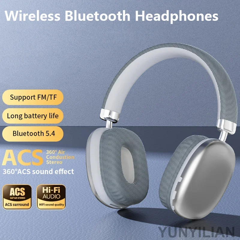 2026 NEW Air Max Bluetooth Over Ear Headphones Memory Foam Wireless Stereo Gaming Headset For iPhone Xiaomi
