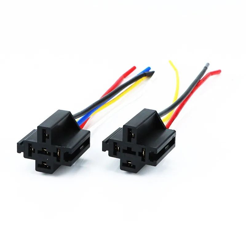 40A Car Relay Socket 4Pin 5Pin Automotive Relay Base with 14cm Harness Cable 1.5mm² Wiring Harness Connector