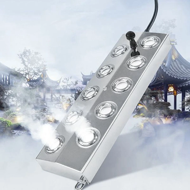 10 Head Ultrasonic Mist Maker Fogger 7000ML/H Water Fountain Pond Fog Machine Atomizer Air Humidifier With Cable-N30R - view 2