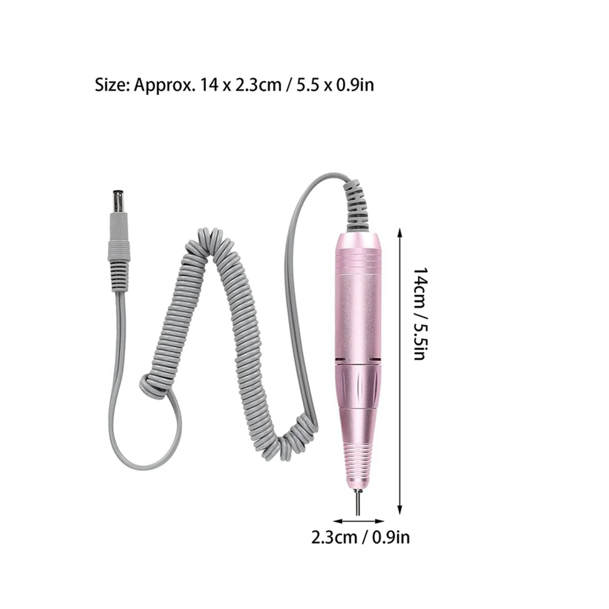 مثقاب أظافر كهربائي بمقبض ، 35000 دورة في الدقيقة ، فنون الأظافر ، ملف اليد ، آلة طحن البولندية ، ملحقات مثقاب مانيكير ، وردي