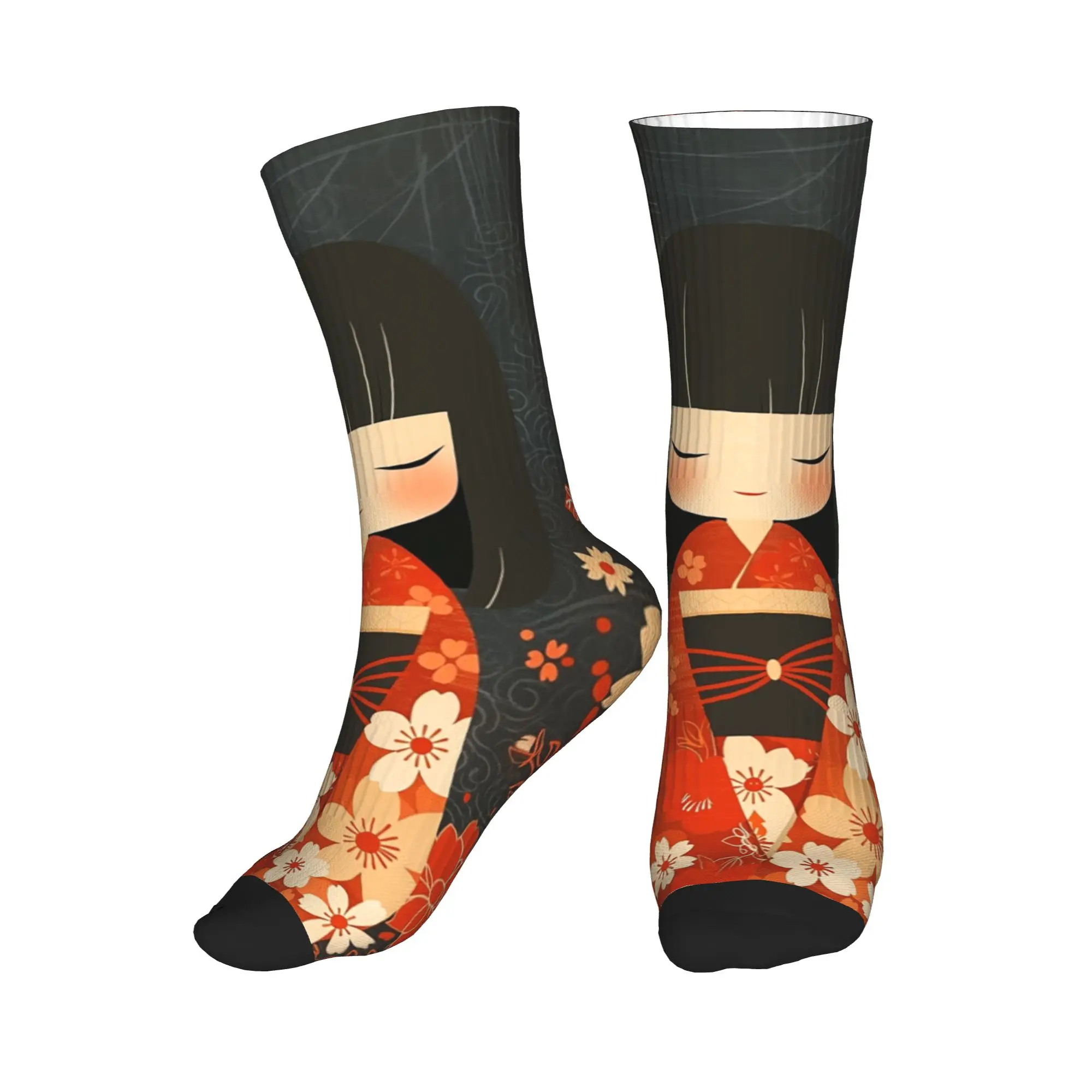 

Мужские носки с японской куклой Кокеши Сакура, модные носки унисекс с 3D-принтом