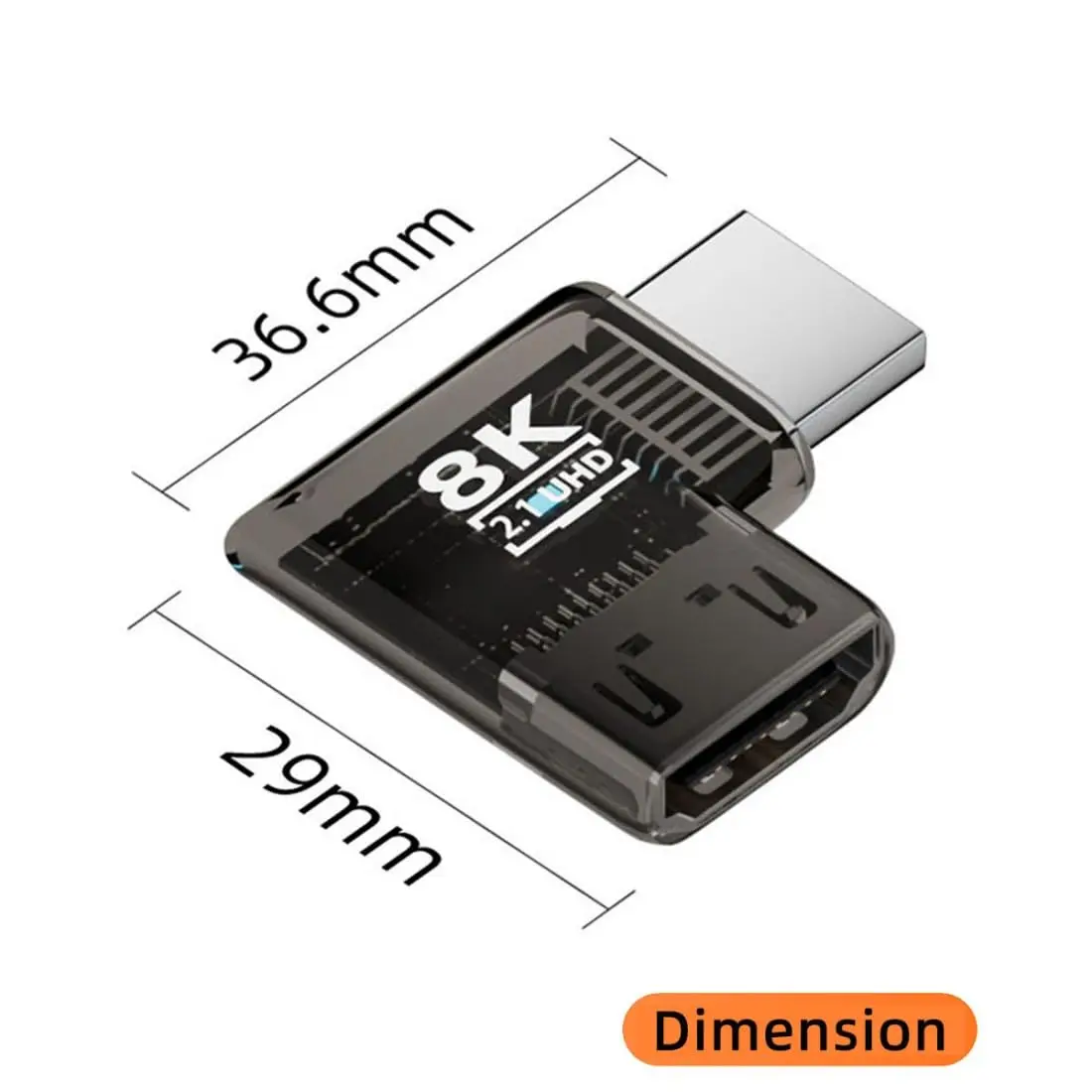 1PCS/2PCS HDMI 8K Adapter,HDMI 2.1 Male to Female 90 Degree Right Angled Extension Adapter(Flat Style)