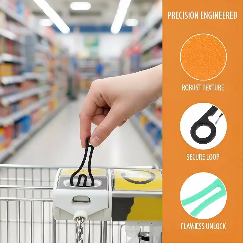 New！10Pcs Shopping Cart Token Keychain - Supermarket Trolley Unlocking Tool 3D Printed Portable & Reusable Compact Sturdy Design