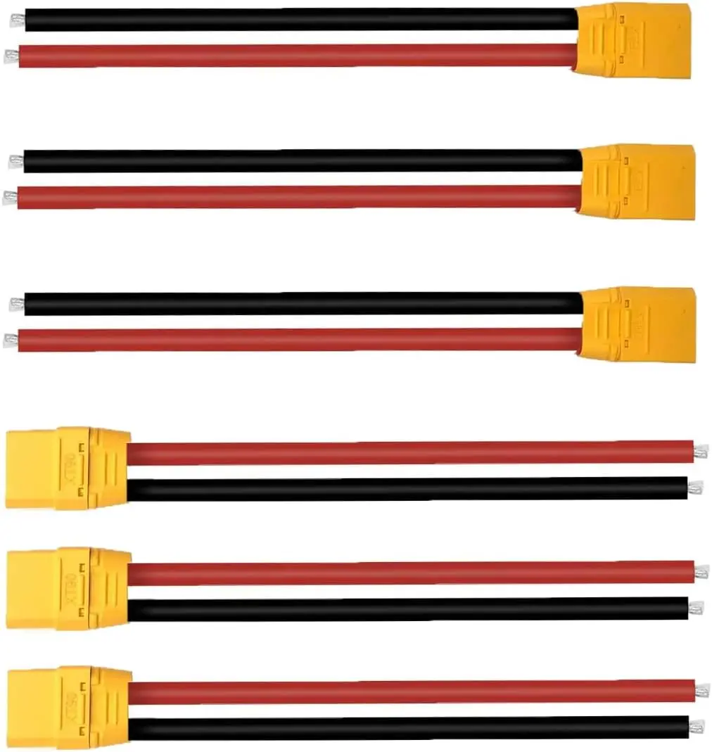 3Pairs XT90H XT90 Plug Male and Female Connector with 100mm 10AWG Silicon Wire for RC Lipo Battery FPV Racing Drone