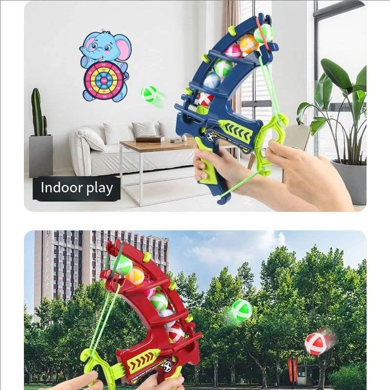 Katapult-Klebeball-Bogen-und-Pfeil-Zielscheibe, interaktives Eltern-Kind-Wurf- und Schieß-Dartspielzeug – Detail 9
