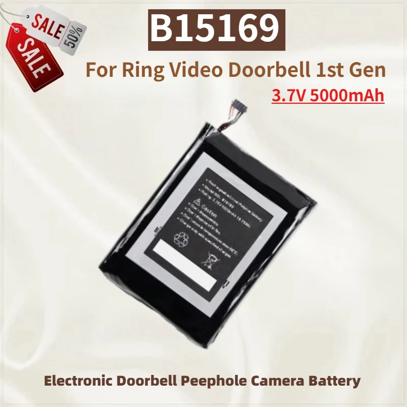 

Высококачественная батарея B15169 3.7V 5000mAh для видеодомофона Ring 1-го поколения с камерой 720p, новая сменная батарея