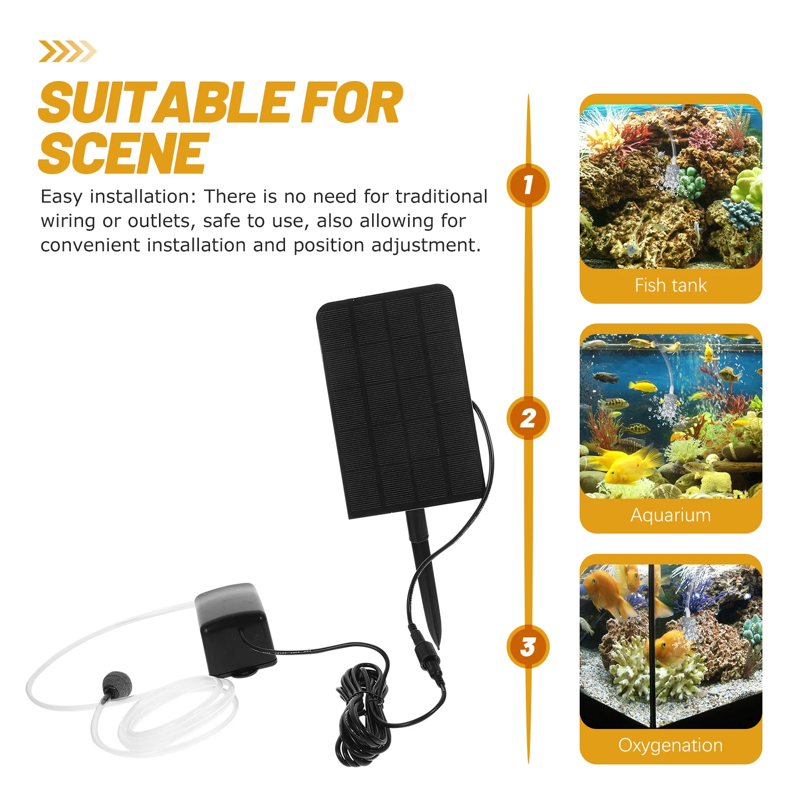 

Solar Air Pump Fish Tank Oxygenator 5V 1.6W Pond Aerator Outdoor Solar Powered Aquarium Aquarium Pump Low Noise