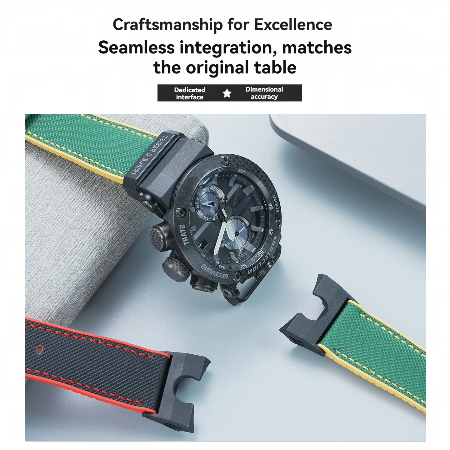 Suitable for casio 5588 GWR-B1000 modified and upgraded nylon pattern fluorine rubber watchband waterproof watch strap for men