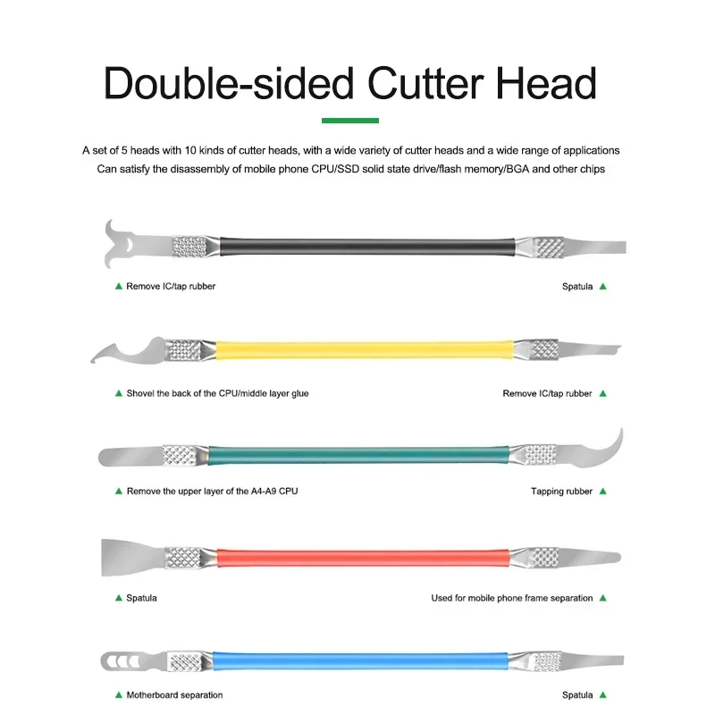 Relife RL-049B ชุดเครื่องงัดกำจัดกาวอเนกประสงค์สำหรับโทรศัพท์มือถือชิปมาเธอร์บอร์ดซีพียูเครื่องงัดถอดกาว