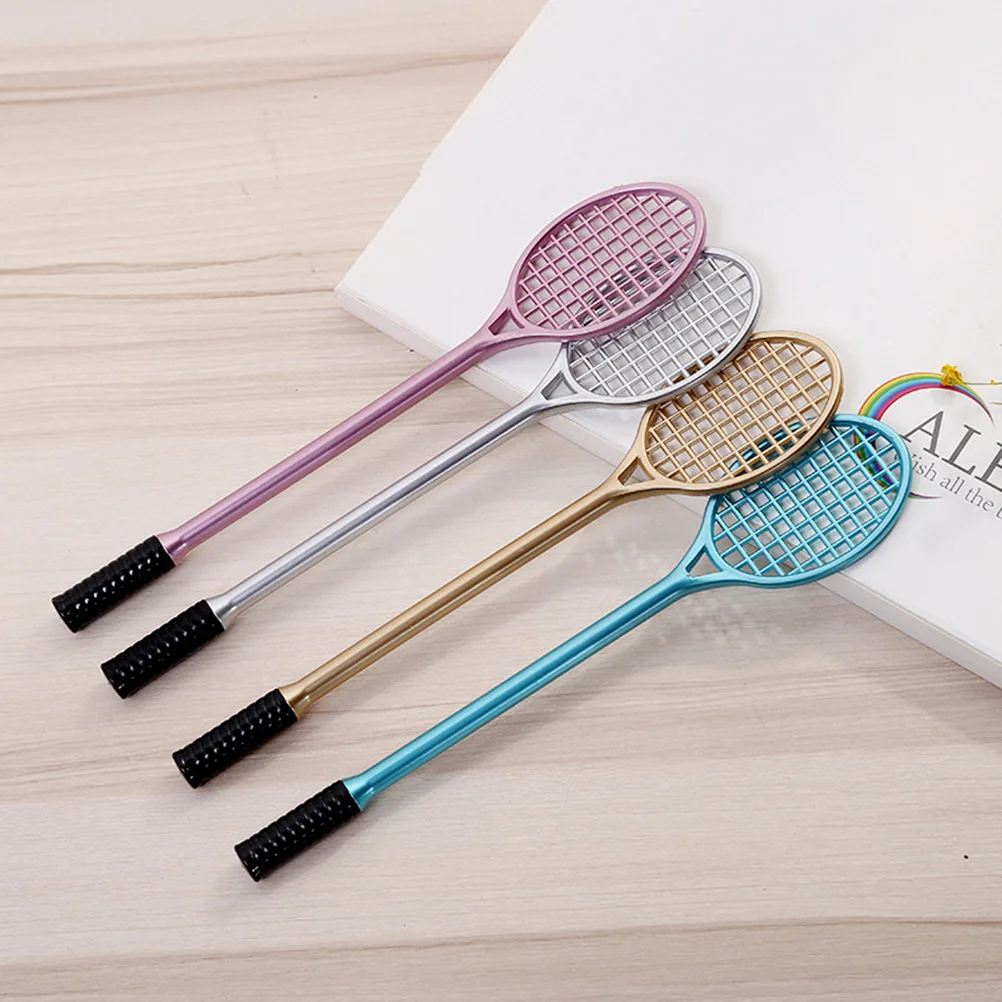 

Gel Pen Badminton Racket Style 0.5mm Fine Point Black Ink for Office Writing Drawing Student Stationery Gift Tennis Racket Pens