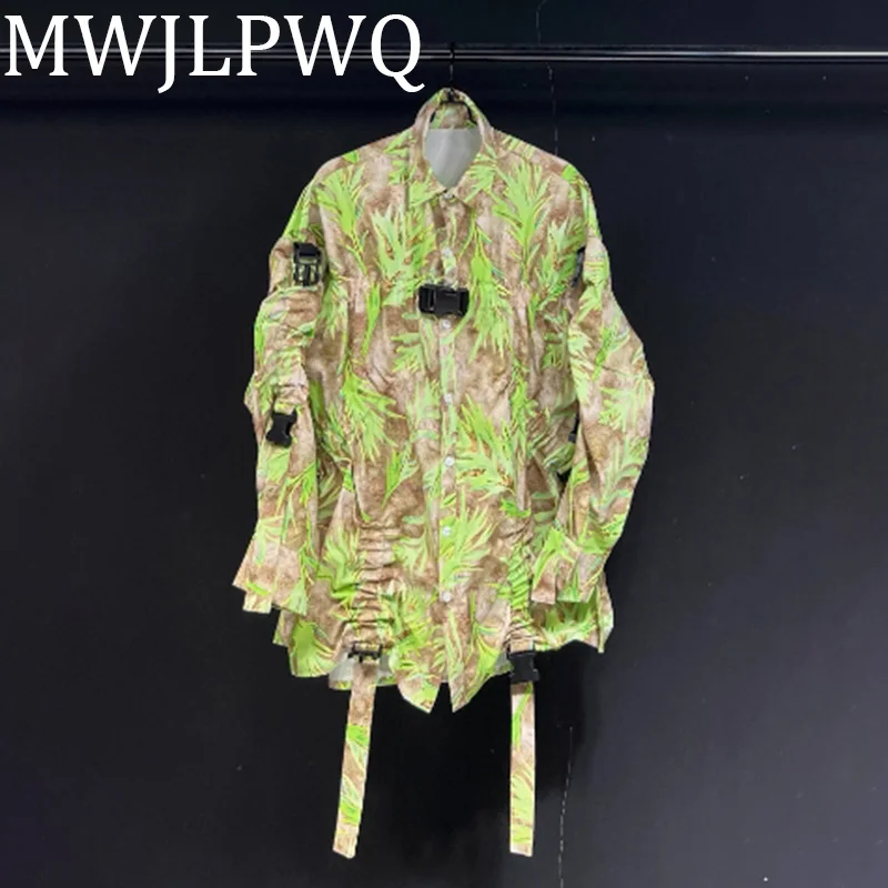 

MWJLPWQ Shivering Printed Men's Shirts Niche Design 2025 Autumn Long Sleeve New Lapel Clothing High Street Casual Tops 010654