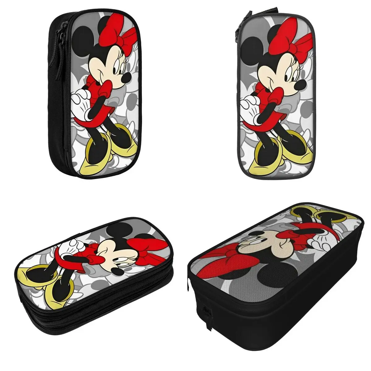 Imagem -02 - Bonito Minnie Mouse Lápis Cases Beleza dos Desenhos Animados Pencilcases Pen Holder Estudante Grande Bolsa de Armazenamento Material Escolar Papelaria Presente