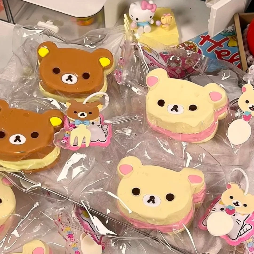 

Cute Rilakkumas Soft Squeezing Silicone Pinch Relief Stress Relax Gift Japanese Cartoon Relief Squeezing Decoration
