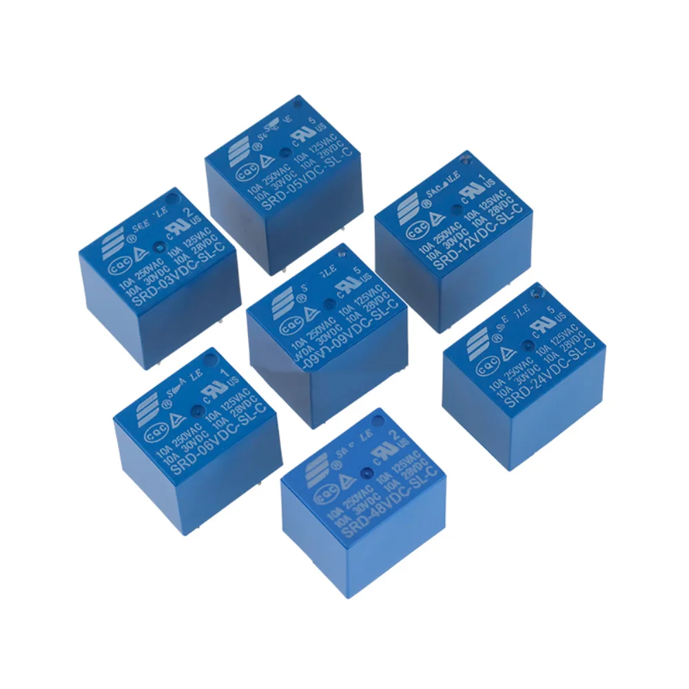 5PCS Relay SRD-03V 05V 06 09V 12V 18V 24V 48VDC-SL-A/-SL-C 10A 4 /5 Pins