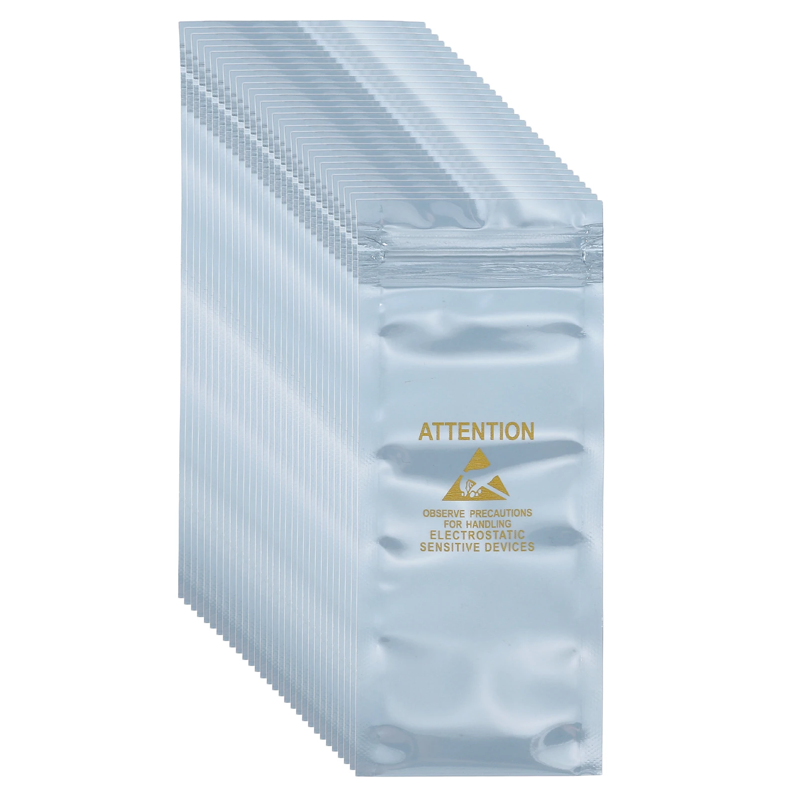 100 Pcs Anti Static Bags Resealable ESD Shielding Bag with Labels for Hard Drive HDD SSD Electronic Device Silver Gray