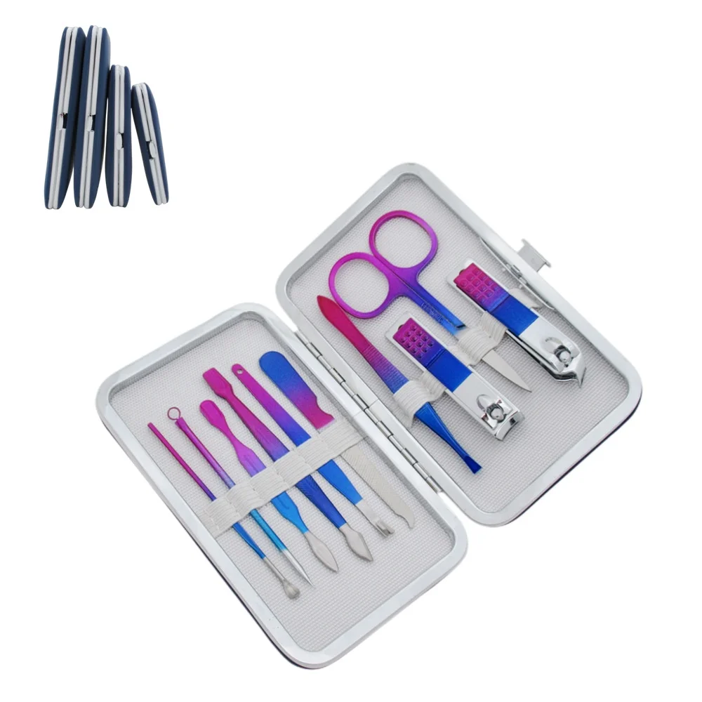 Aço inoxidável Nail Clipper Set, colorido e durável, Home Pedicure Knife, Alicate de beleza, Manicure Tool Box, 10 pcs, 15pcs