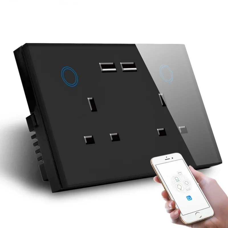 Compose Sockets Smart Trending Hot Products touch Wall plug for crystal glass panel Combination WIFI plug base