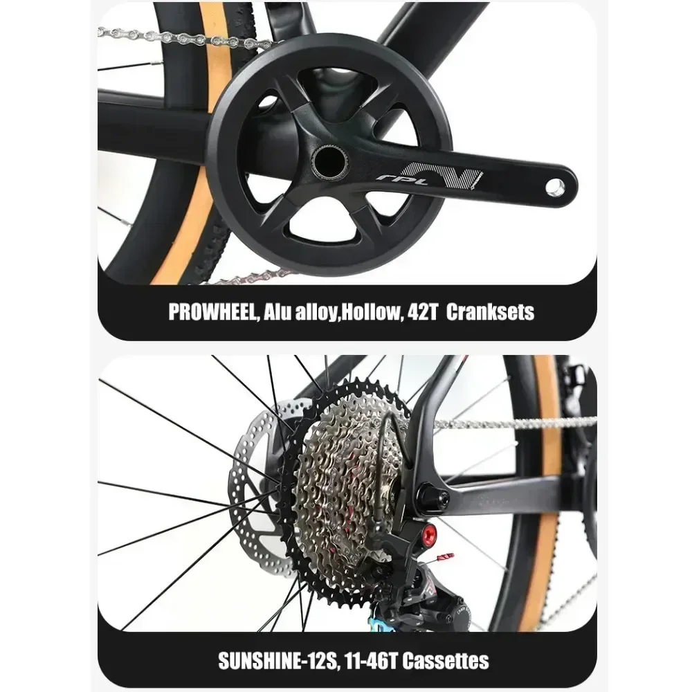 تويتر GRAVEL-V1 RS-12Speed كابل داخلي درب T1000 ألياف الكربون الطريق الدراجة الصحن الهيدروليكي الفرامل دراجة bicicleta bicicleta bicicleta bicicleta bicicleta bicicleta bicicleta #4