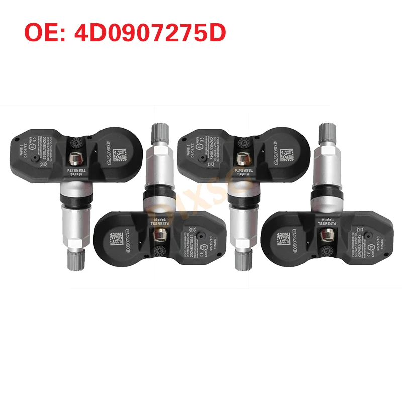 New 4D0907275D 4D0907275A Tire Pressure Monitor Sensor 4pcs For Audi A8 D3 4E Audi S8 D2 1999-2009 Bentley Continental GT 2005