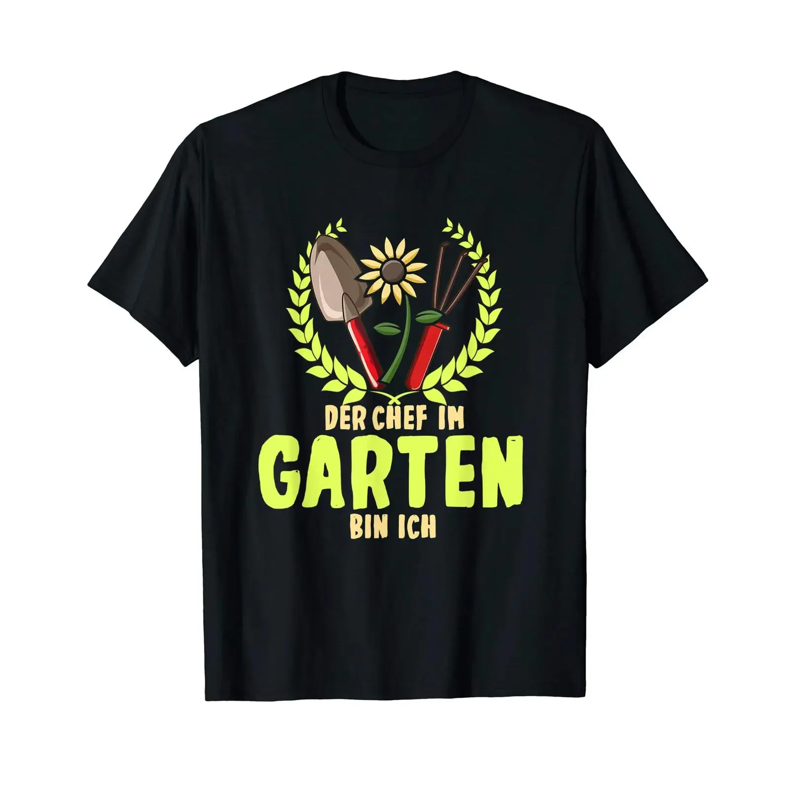 T shirt with German text Der Chef im Garten bin ich The in Garden vintage Washed Comfortable Casual Stretched designer clothes