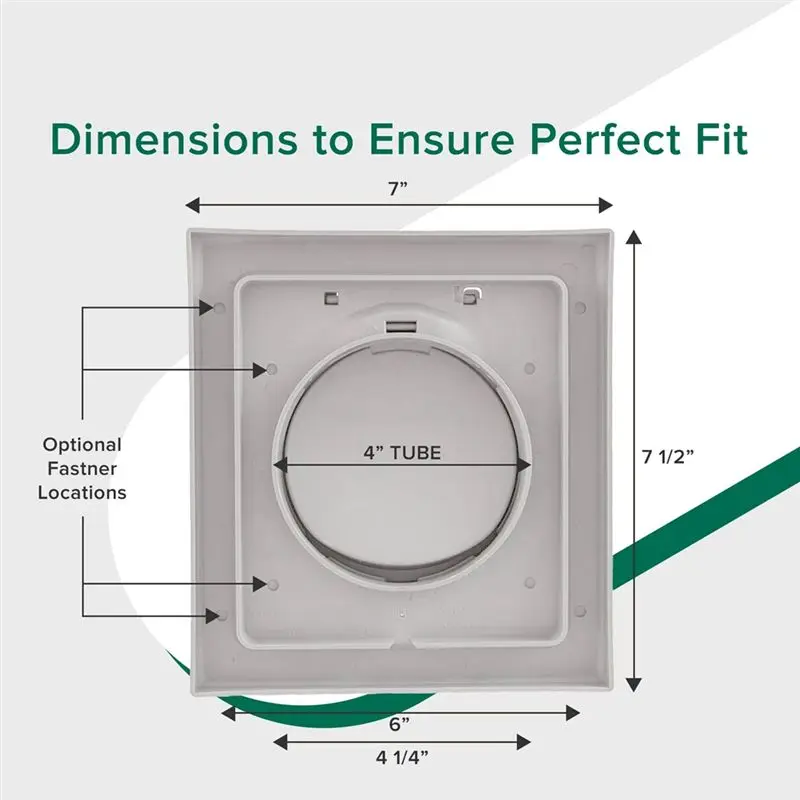 [NEWA08R】 1 Set 4 Inch  Outdoor Vent Cover Dryer Vent Cover Dryer Vent Duct Tube & Trim Ring Indoor Dryer Vent