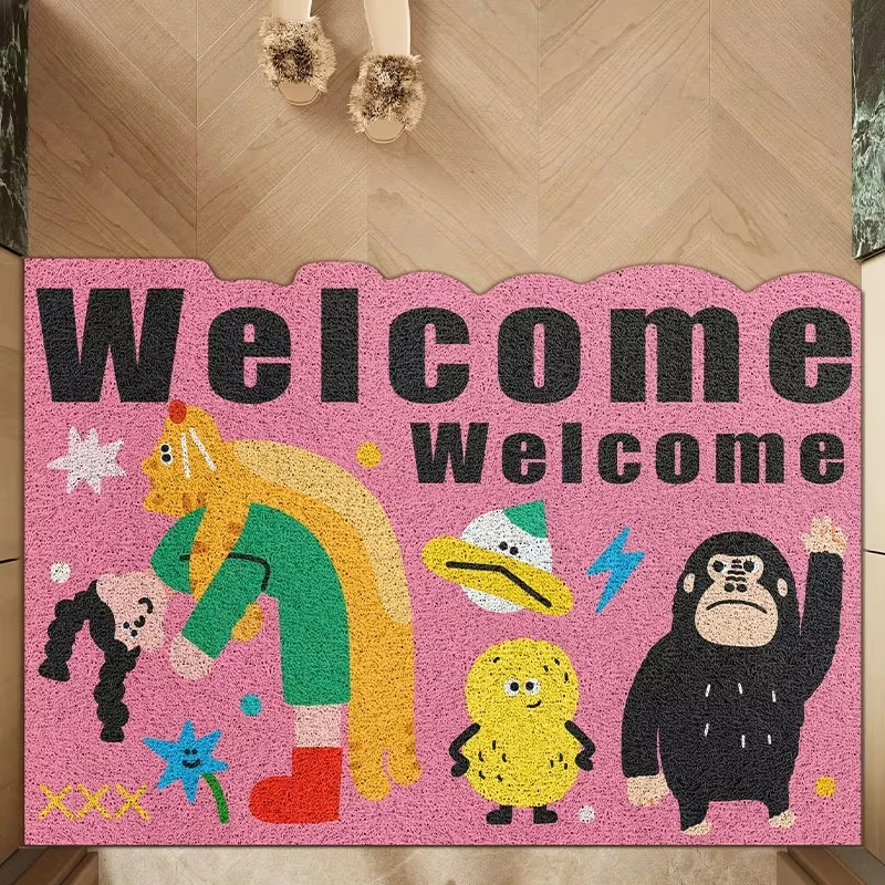 VIKAMA   Colorful Letters Welcome Mat  Door Mat  Suitable For Bedrooms, Bathrooms, Kitchens, Outdoors, Laundry Rooms  Floor Mat