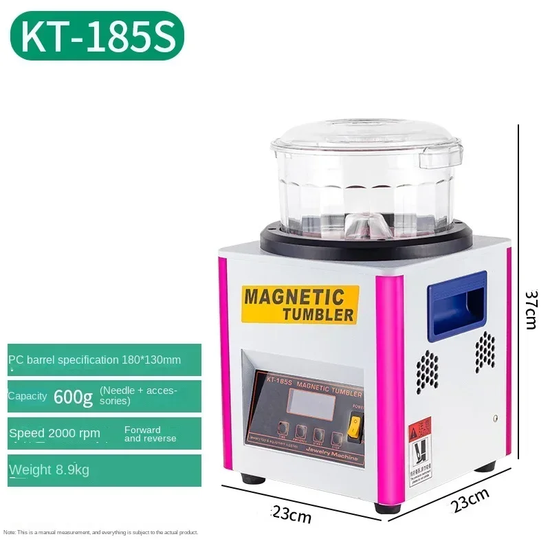 KT-185 Magnetic Tumbler Jewelry Polisher Metal Finisher Finishing Machine 110V/220V Gold Precision Parts Polisher