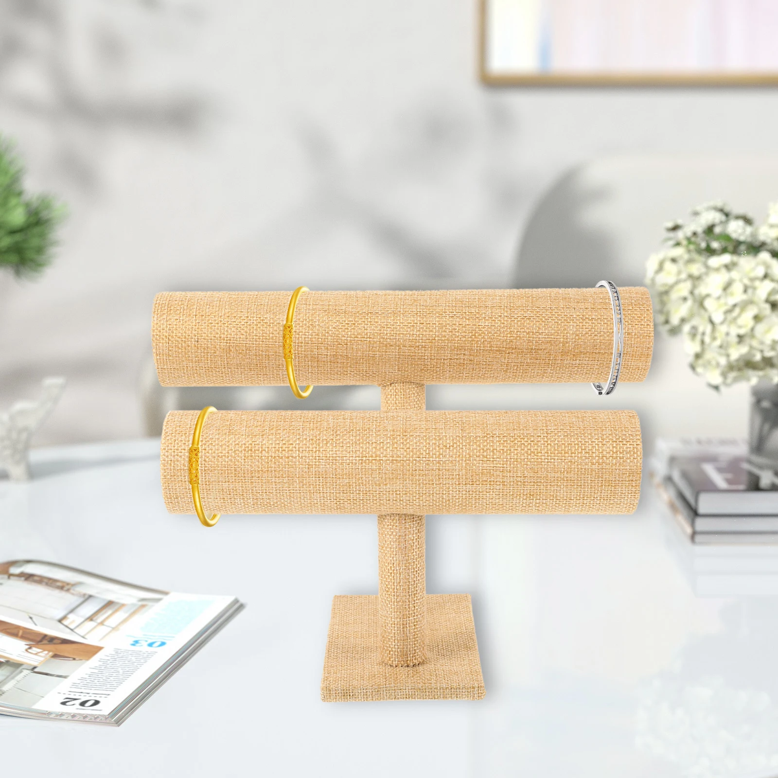 

Подставка для браслета, органайзер для повязки на голову, 2-х ярусный легкий органайзер для ювелирных изделий, уникальный подарок, подставка для повязки на голову