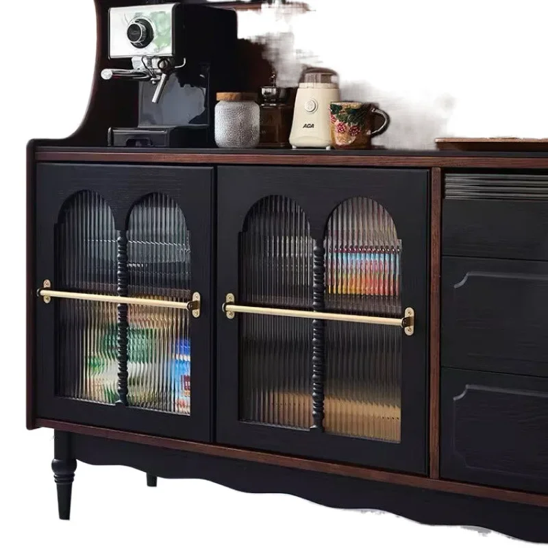 

French side cabinet, retro solid wood tea storage Nordic modern cabinet