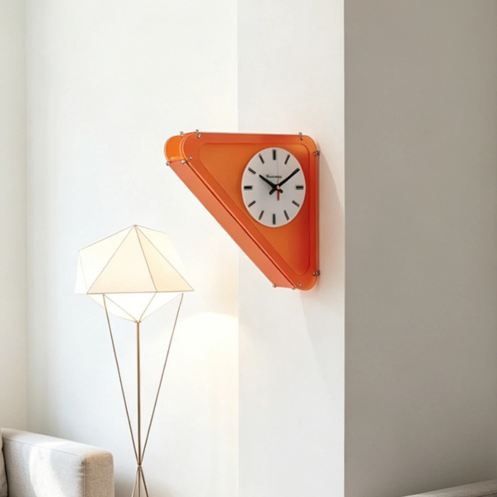 Double Sided Corner Wall Clock Minimalist Style Triangular Wall Clock House Decoration Easy to Install