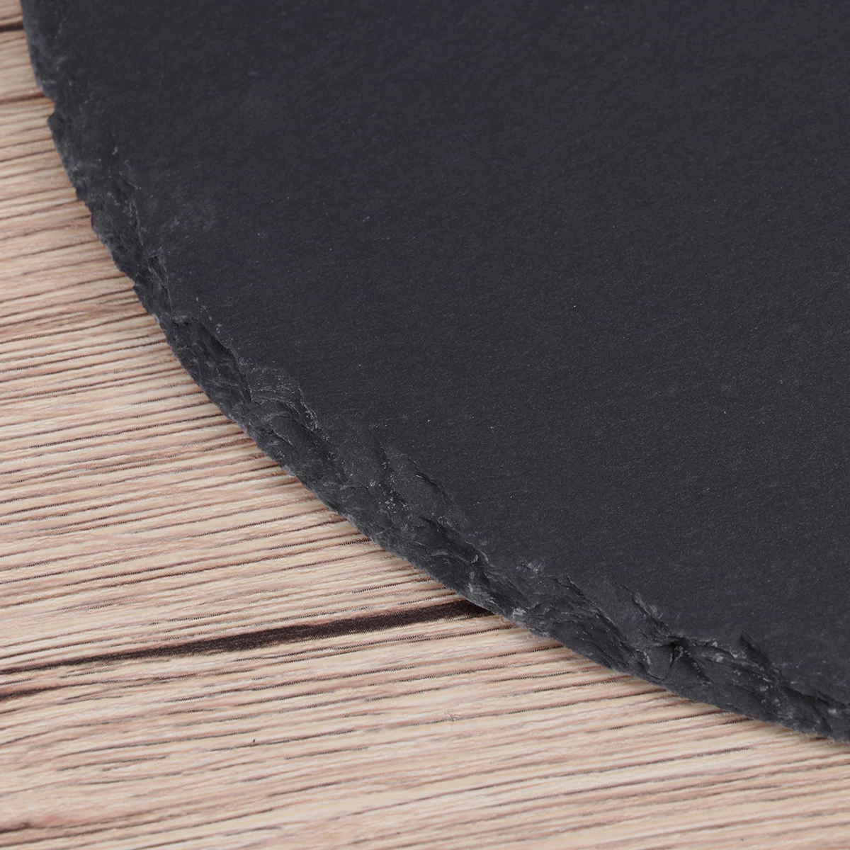 

1Pcs Natural Plate 25cm Black Round Steak Sushi Barbecue Display Banquet Serving Dish Natural Plate