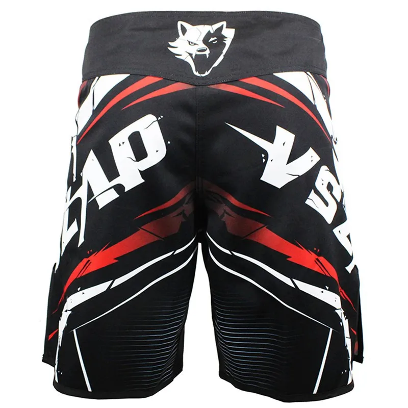 VSZAP Men's Muay Thai Boxing Shorts Printing MMA Shorts Fight Grappling ShortPolyester Kick Gel Thai Boxing Shorts MMA Boxe