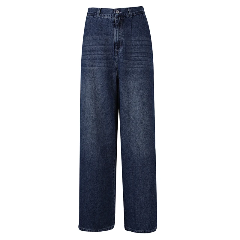 

[Vibe] High Waist Blue Denim Vintage Long Casual Wide Leg Jeans New Women Trousers Fashion Tide Spring Autumn 2025